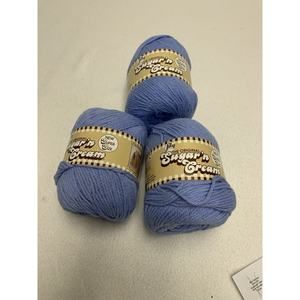 Lot of 3 Lily Sugar'n Cream Yarn Solids Super Size Cornflower 18083